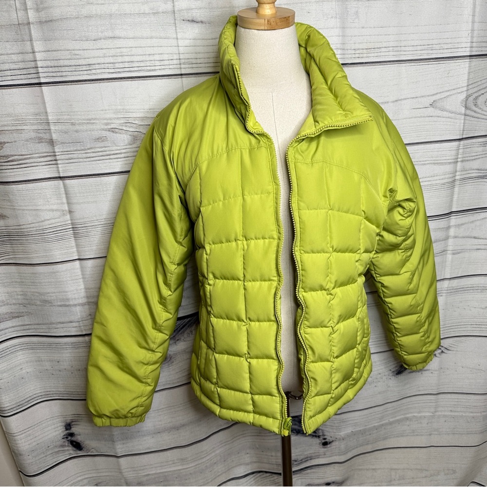 Columbia bold lime green puffer winter jacket